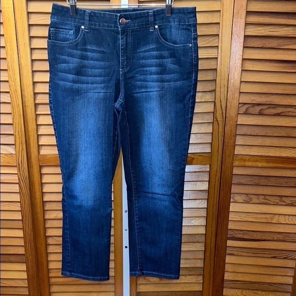 Chico’s Platinum Dark Blue Cropped Women's Jeans Size 1